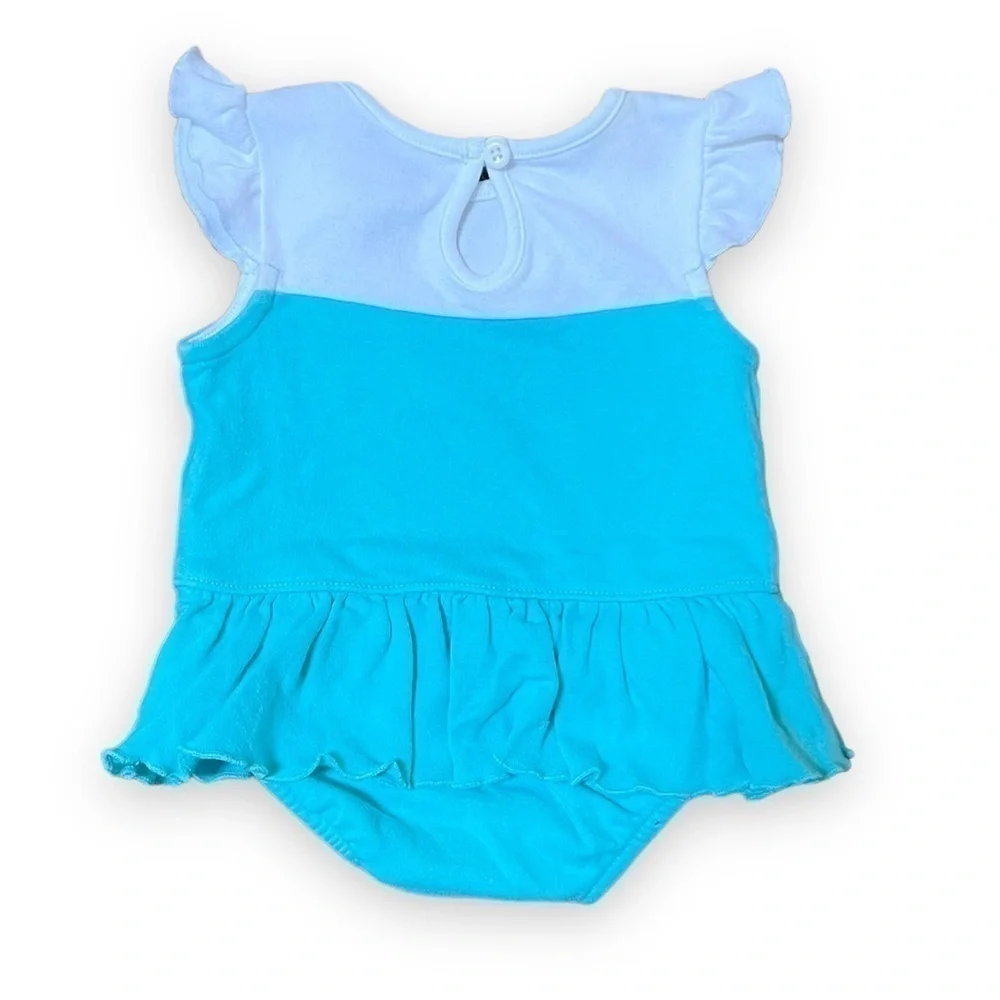 𝅺GYMBOREE Hippos and Bows Ruffle Romper 0-3‎ mo.